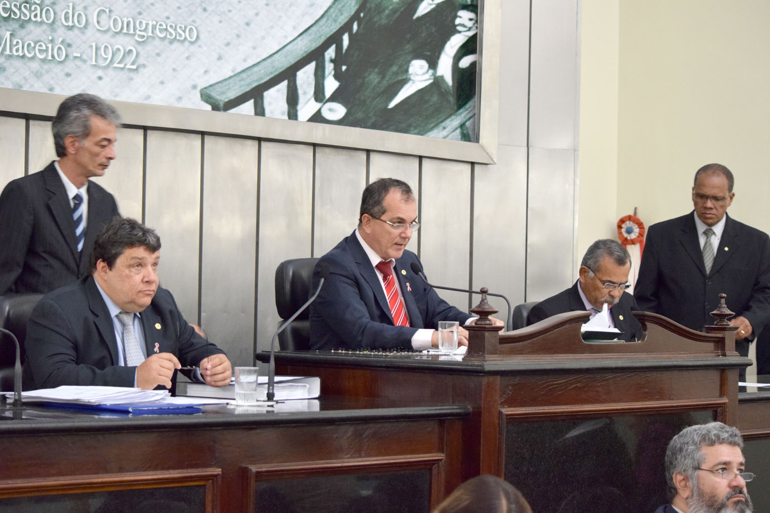 Deputados Edval Gaia, Ronaldo Medeiros e Tarcizo Freire formaram a Mesa Diretora.JPG