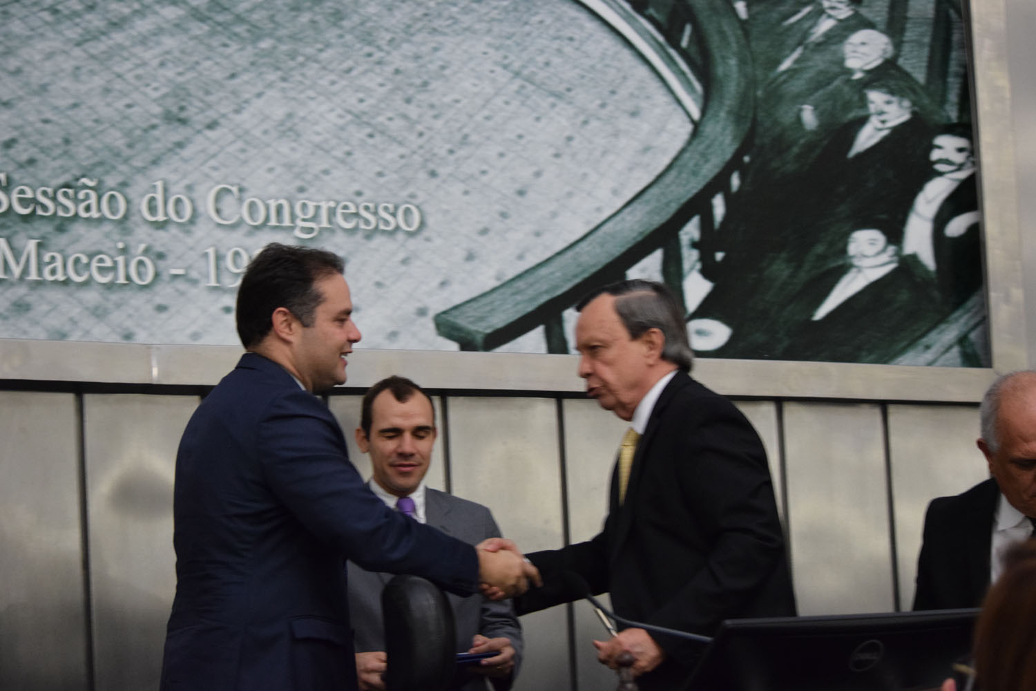 Cumprimentos dos chefes de poderes, Renan e Luiz Dantas.JPG